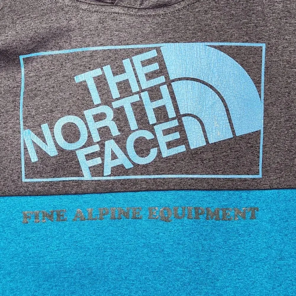 The North Face Surgent Hoodie Mens Small Blue Gray Pullover Fleece A2V4M